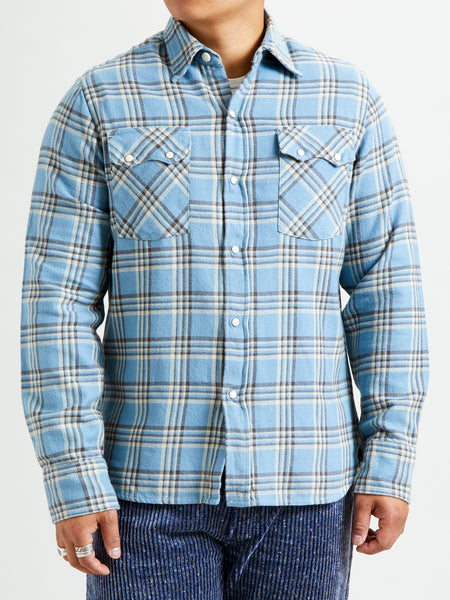 Washed Flannel Pearl Snap Shirt in Rogue River – Blue Owl Workshop