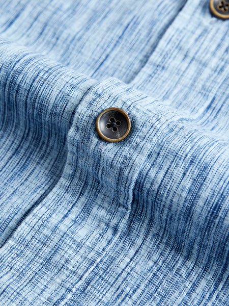 Pure Blue Japan 6oz Kasuri Selvedge Chambray Shirt – Indigo