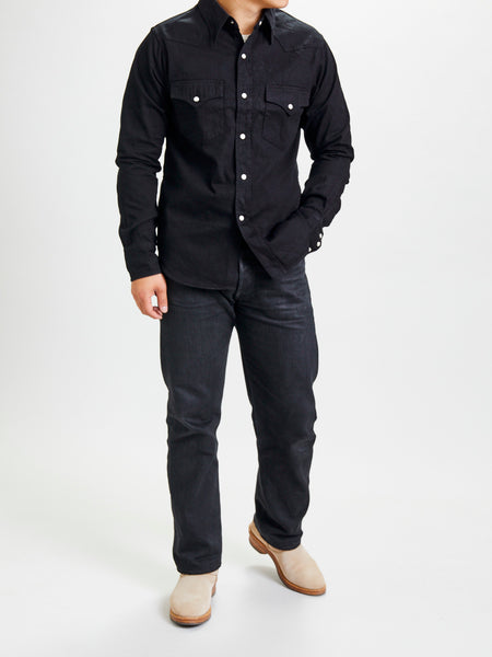 13oz Denim Western Shirt in Natural Indigo – Blue Owl Workshop