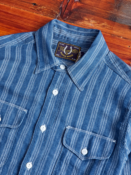 Wells Western Stripe Shirt in Indigo – Blue Owl Workshop