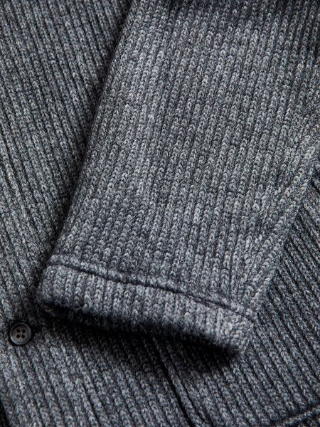 Knit Cardigan in Grey Wool Poly Knit – Blue Owl Workshop