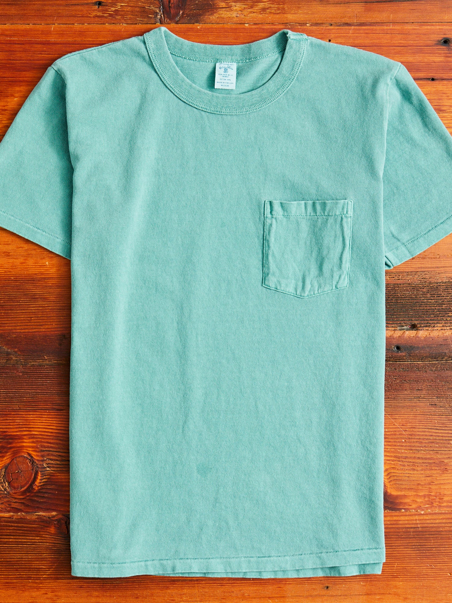 Pigment Dyed Pocket Tee in Foggy Green – Blue Owl Workshop