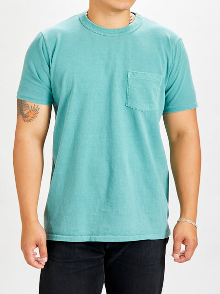 Pigment Dyed Pocket Tee in Foggy Green