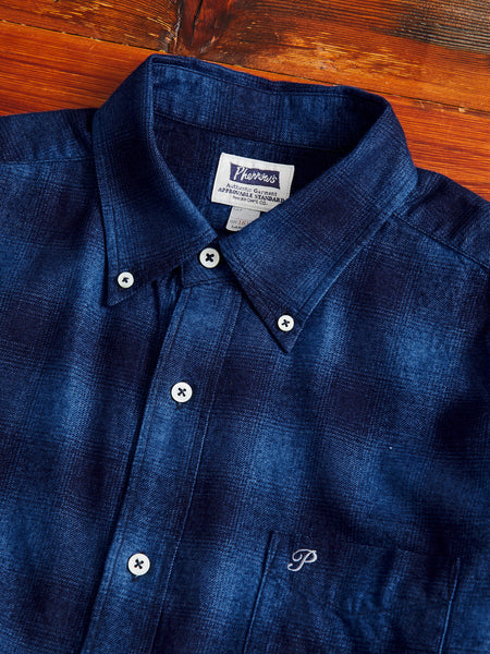 Indigo Check Flannel Shirt in Blue Ombre – Blue Owl Workshop