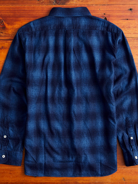 Indigo Check Flannel Shirt in Blue Ombre – Blue Owl Workshop