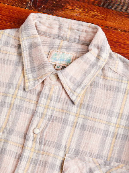 Washed Flannel Pearl Snap Shirt in Abiquiu Sunset – Blue Owl Workshop
