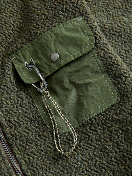 Olive Jacquard Sherpa lined jacket