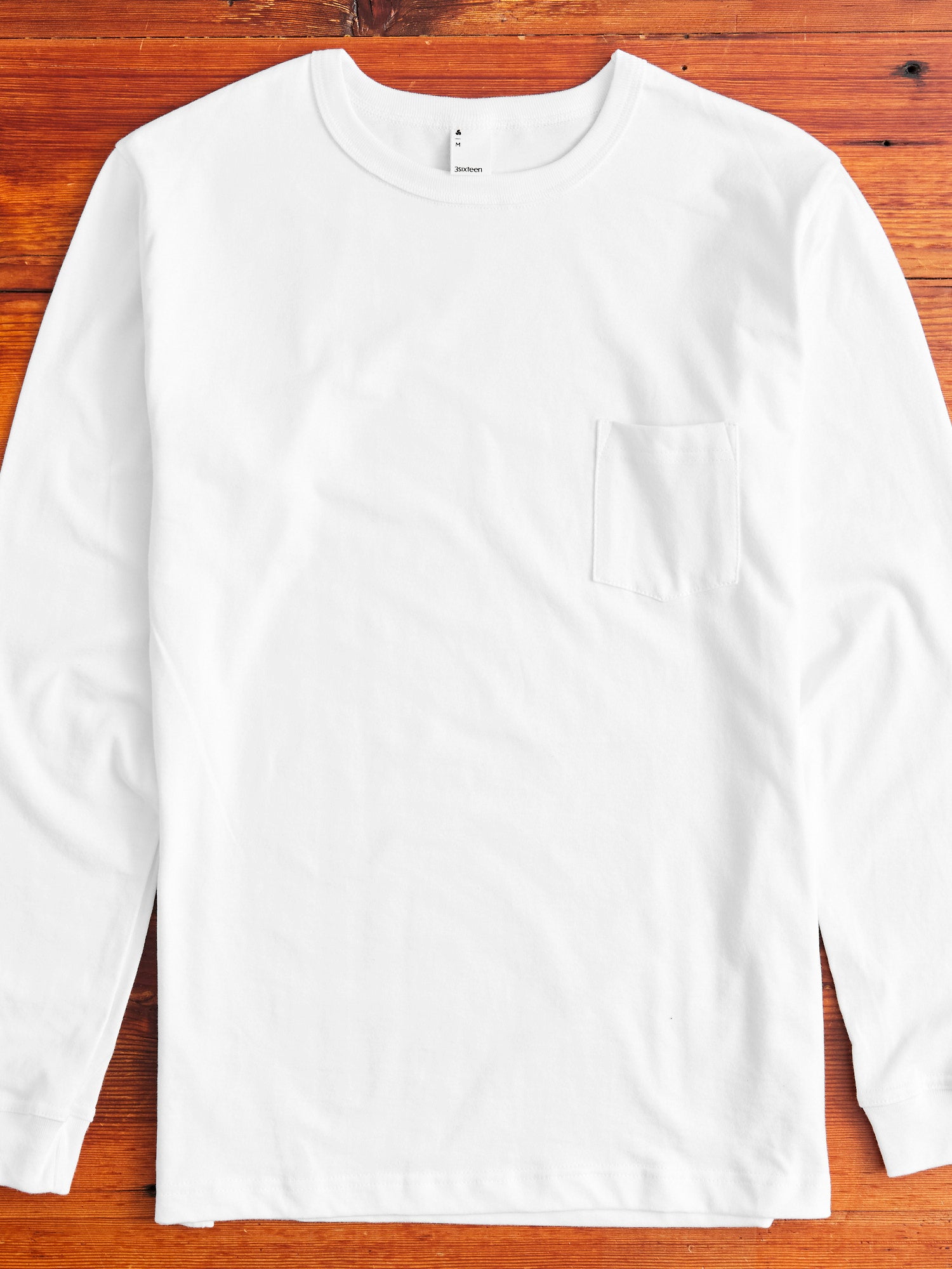 Long Sleeve Pocket T-Shirt in White