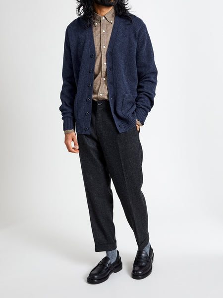 Elbow Patch 7G Cardigan in Navy – Blue Owl Workshop