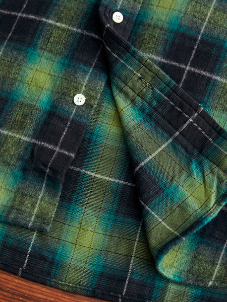 Shaggy Check Button-Down Shirt in Green