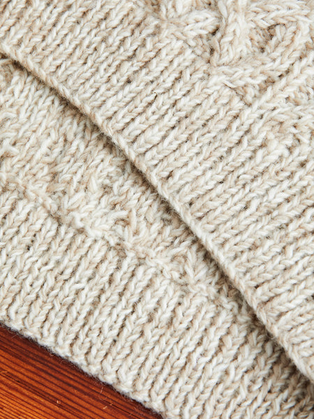 Low Gauge Cable Knit Sweater in Natural