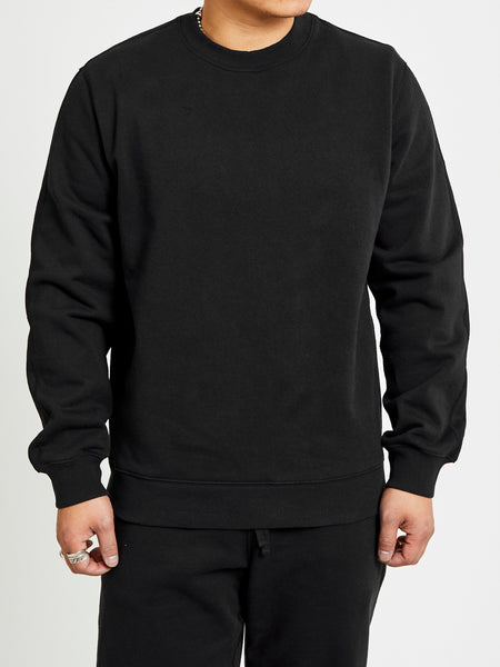 Heavyweight Fleece Relaxed Crewneck in Black – Blue Owl Workshop