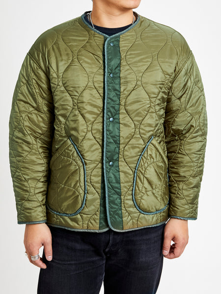 Quilted Boa Liner Jacket in Khaki