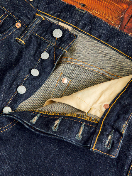 NON STOCK 15oz Raw Denim Selvedge Jeans Regular Fit Straight Rigid Version