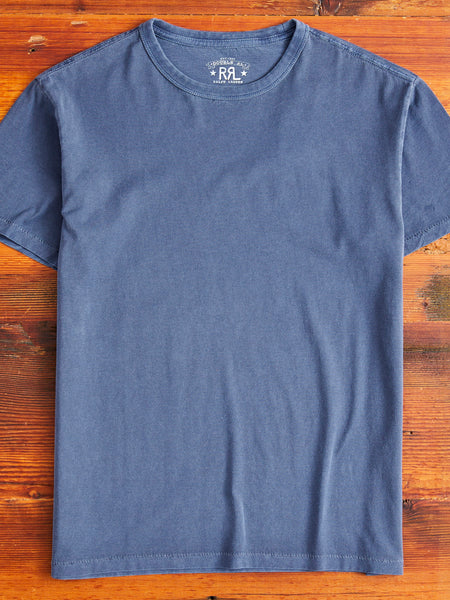 Washed Workshop Blue T-Shirt in – Vintage Owl Knit Navy