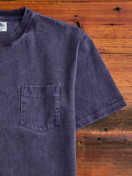 Heavyweight Pigment Dye Pocket T-Shirt in Faded Purple