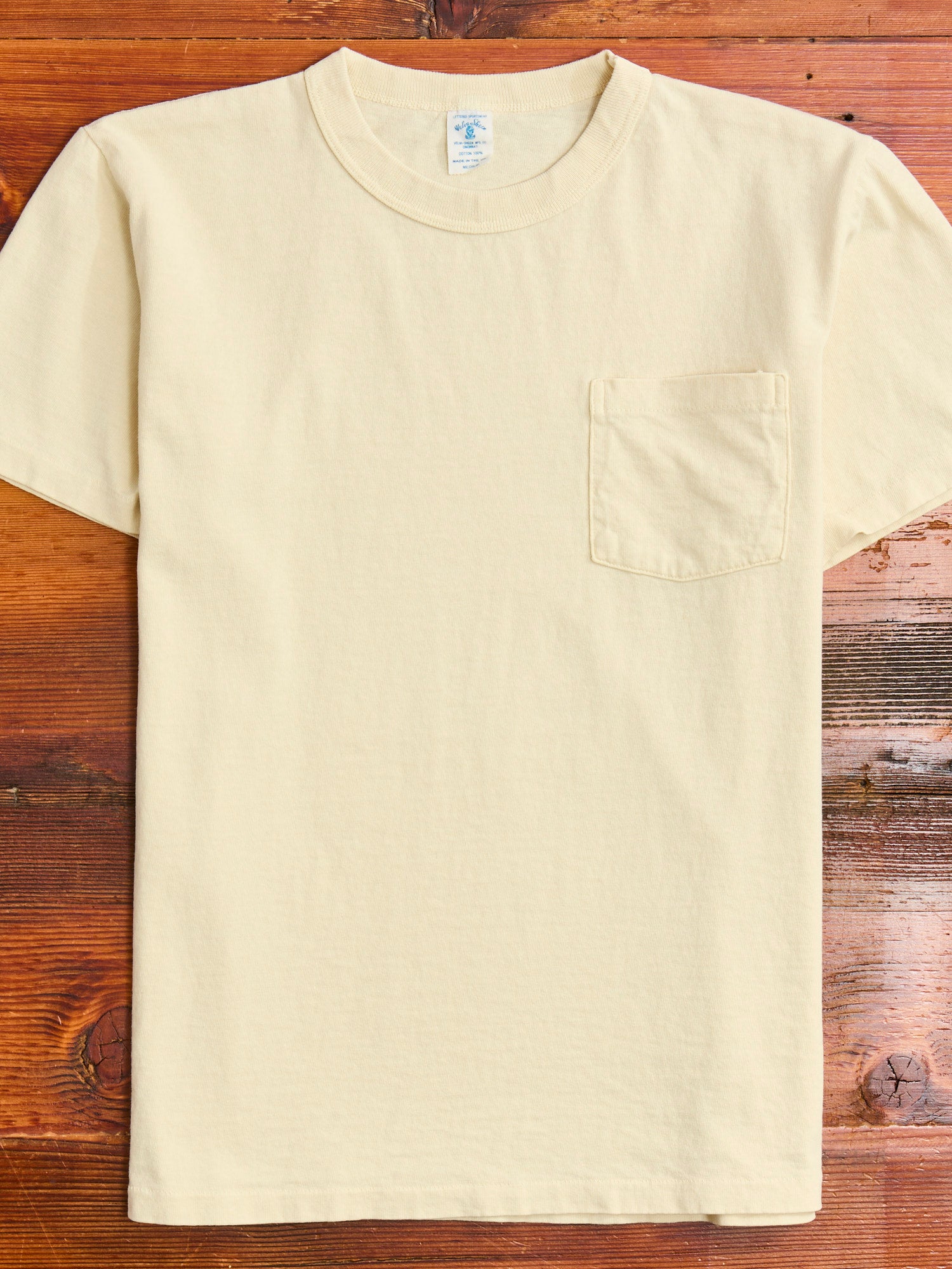 Pigment Dyed Pocket Tee in Oat Milk – Blue Owl Workshop