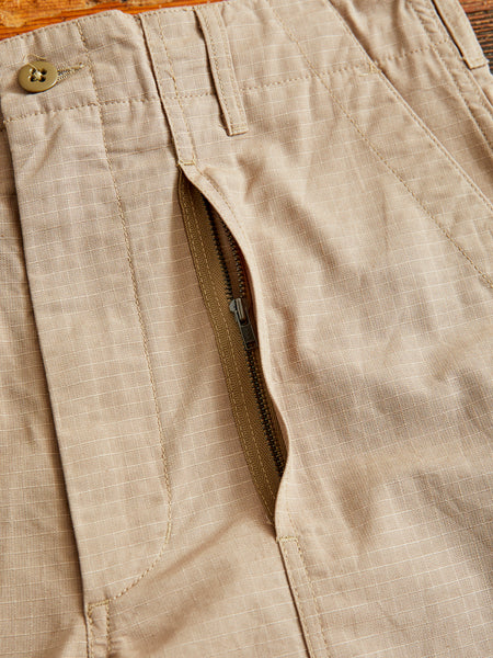 Khaki Herringbone Canvas Fatigue Pant - Custom Fit Pants