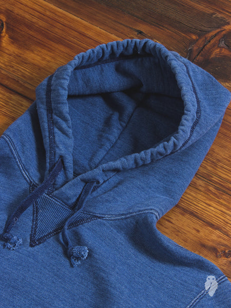 Blue Blue Japan Yarn-Dyed Pullover Hoodie in Indigo Small