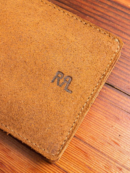 New RRL Ralph Lauren Suede Tan Leather Cardholder Brown Card