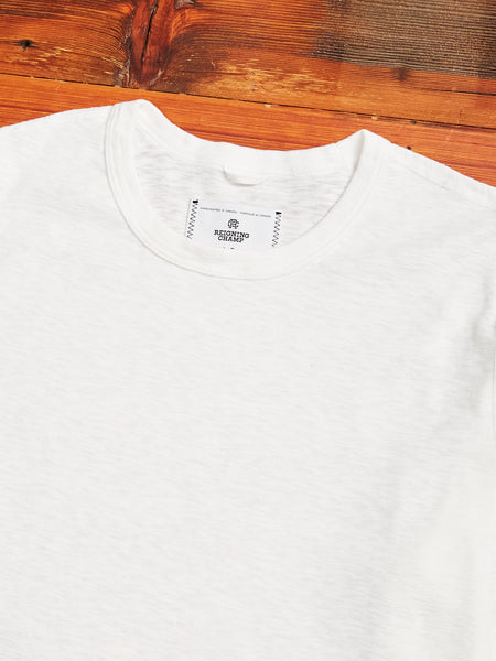 Warehouse Slub Cotton T-Shirt - White Plain