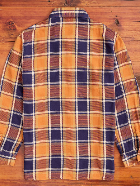 Original Check Cotton Flannel Shirt Nick in Dull Orange – Blue