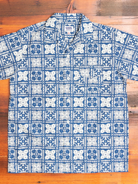 Sashiko Print Hawaiian Shirt in Indigo – Blue Owl Workshop