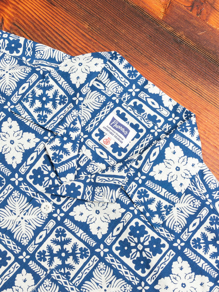 Stripe Print Hawaiian Shirt in Indigo – Blue Owl Workshop