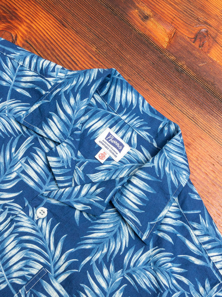 Stripe Print Hawaiian Shirt in Indigo – Blue Owl Workshop