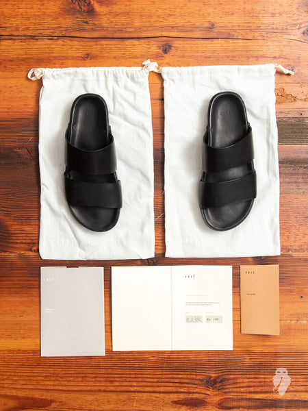 Feit Hand Molded Sandal in Black - Blue Owl