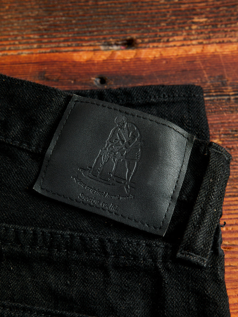 TCD-003-BK "Teacore Black" 14oz Rinsed Black Selvedge Denim - Regular Straight Fit