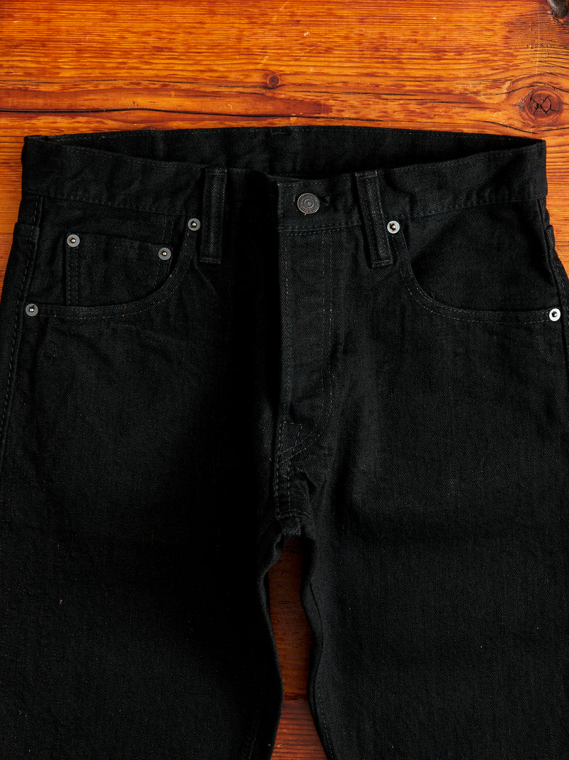 TCD-005-BK "Teacore Black" 14oz Rinsed Black Selvedge Denim - Slim Straight Fit