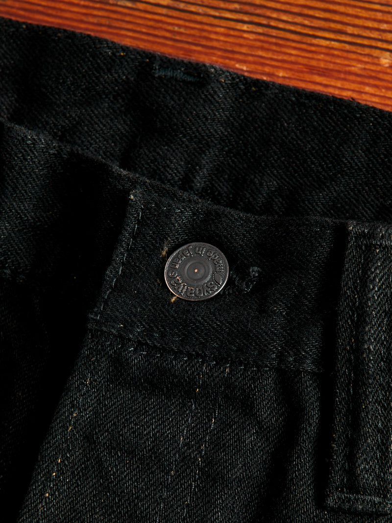 TCD-005-BK "Teacore Black" 14oz Rinsed Black Selvedge Denim - Slim Straight Fit