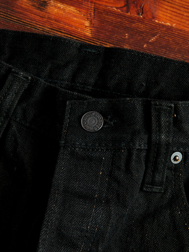 TCD-019-BK "Teacore Black" 14oz Rinsed Black Selvedge Denim - Relaxed Tapered Fit