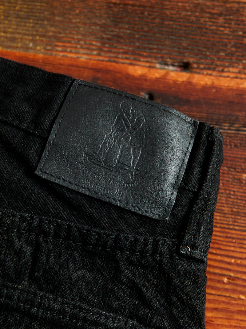 TCD-019-BK "Teacore Black" 14oz Rinsed Black Selvedge Denim - Relaxed Tapered Fit