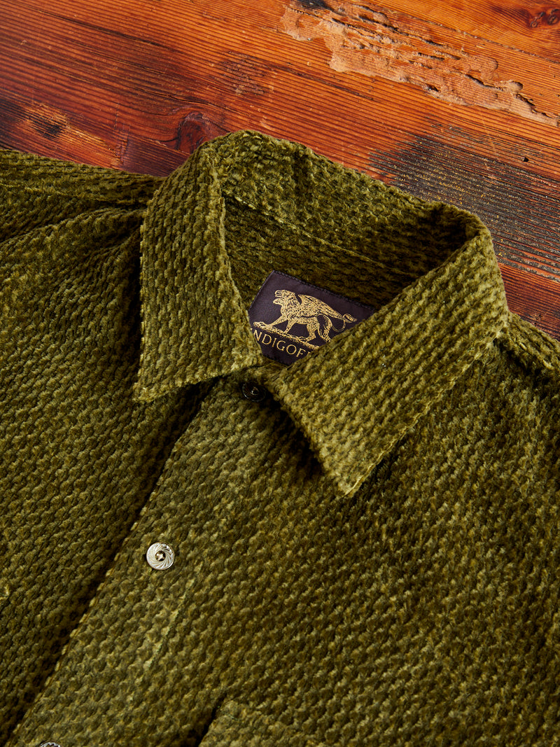 Dobby Corduroy Webster Shirt in Green