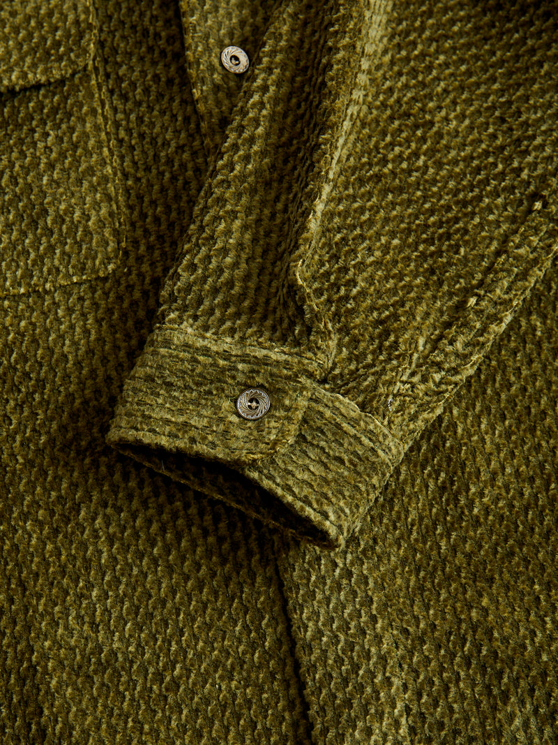 Dobby Corduroy Webster Shirt in Green