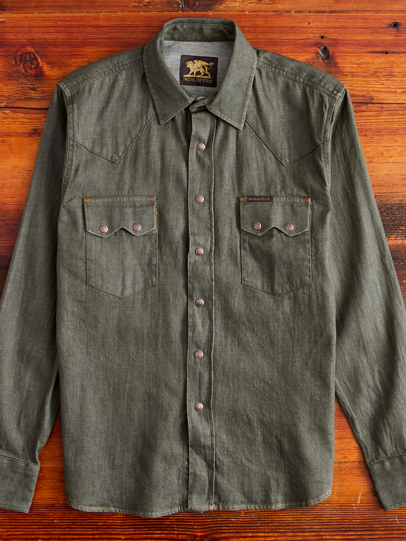 Ryman 7.5oz Denim Shirt in Green