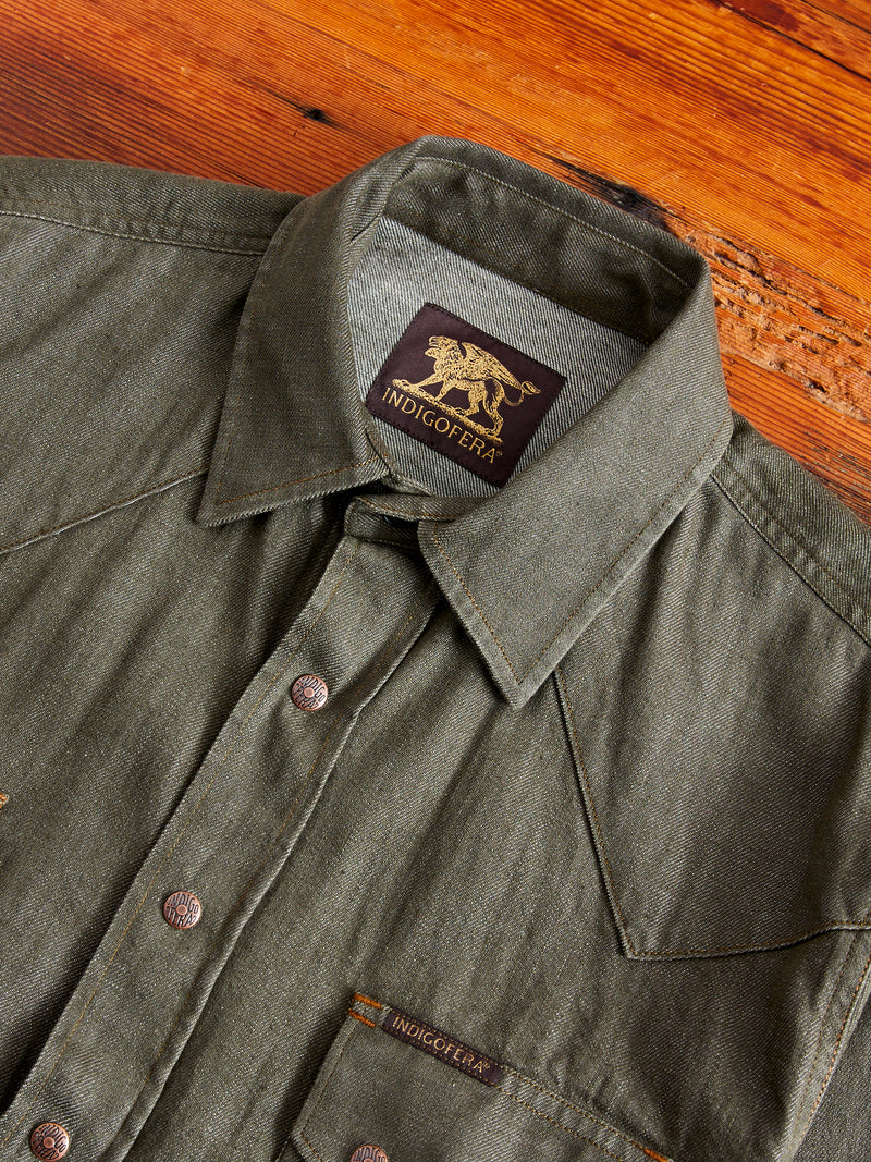 Ryman 7.5oz Denim Shirt in Green