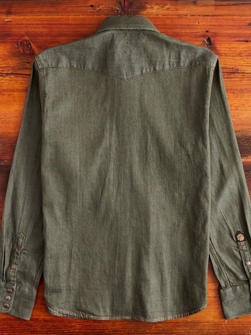 Ryman 7.5oz Denim Shirt in Green