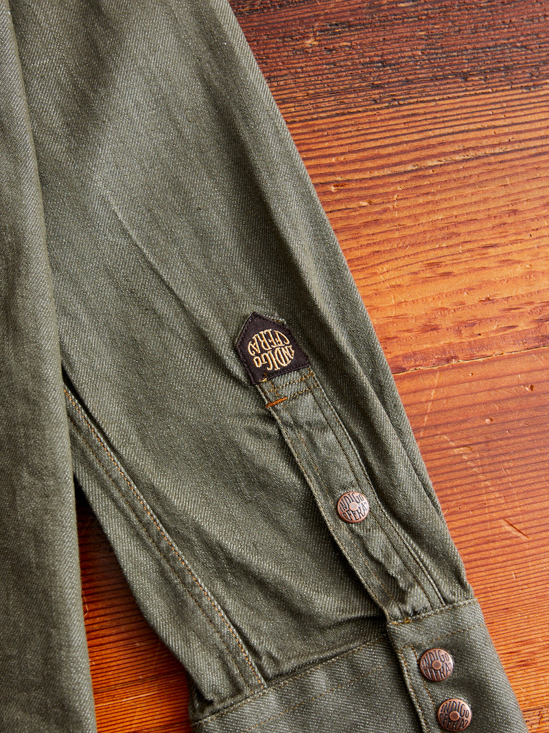 Ryman 7.5oz Denim Shirt in Green