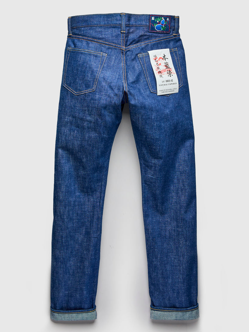 0605-AI "Natural Indigo Aizome" 13.5oz Selvedge Denim - Natural Tapered Fit