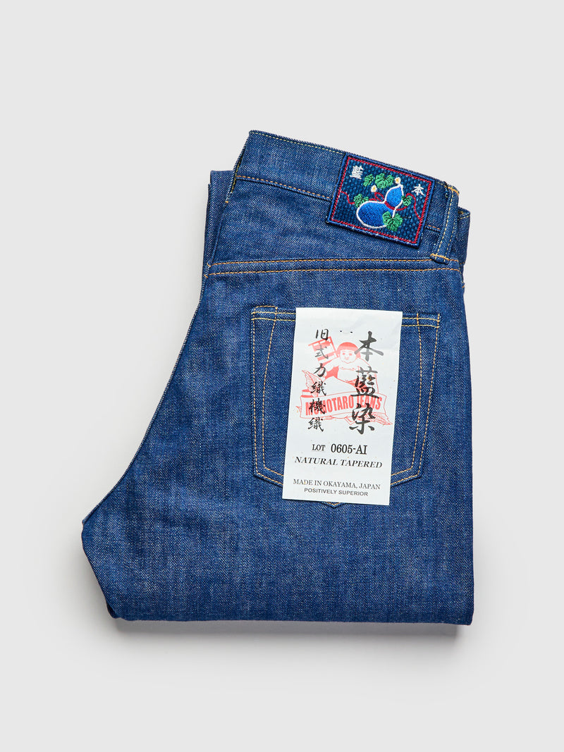 0605-AI "Natural Indigo Aizome" 13.5oz Selvedge Denim - Natural Tapered Fit