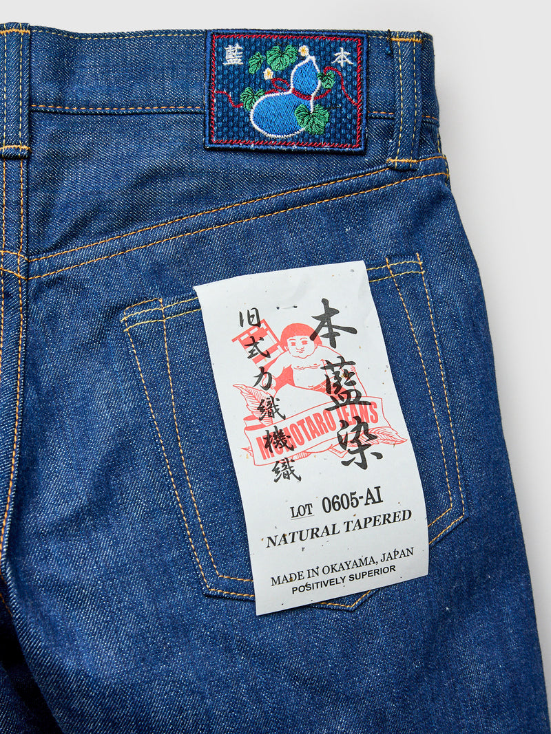 0605-AI "Natural Indigo Aizome" 13.5oz Selvedge Denim - Natural Tapered Fit