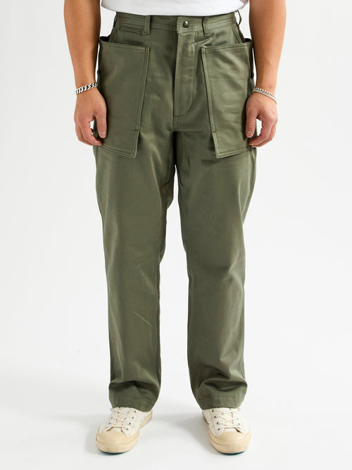 Cultivator Pants in Olive Satin Back