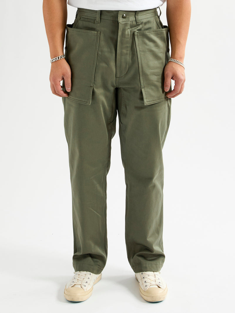 Cultivator Pants in Olive Satin Back