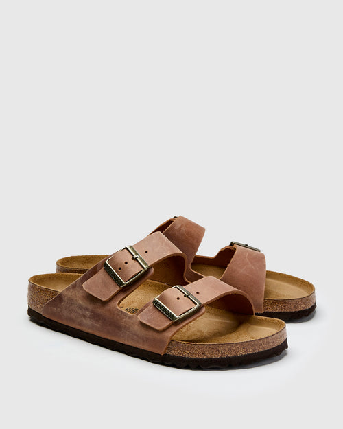 Arizona Sandal in Cognac Oiled Leather