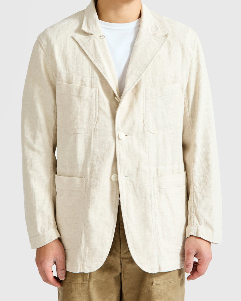 Bedford Jacket in Natural Cotton Linen Java Cloth