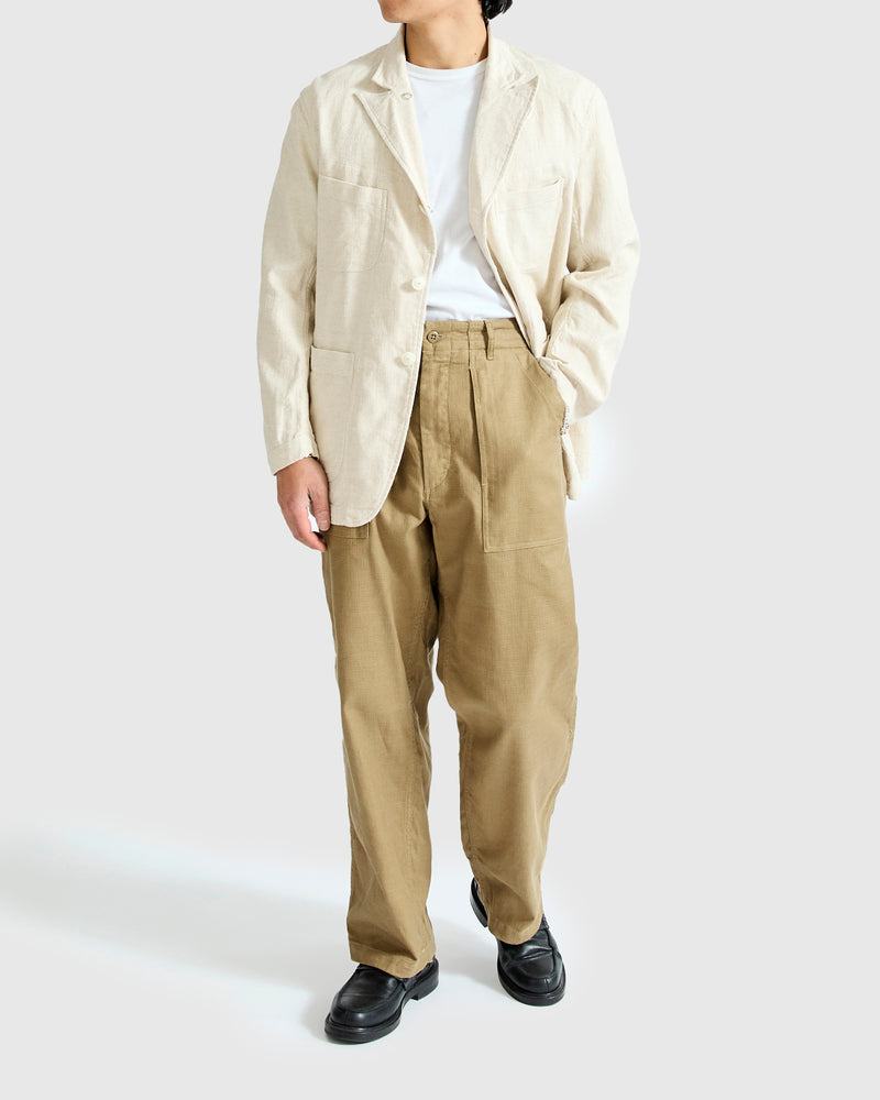 Bedford Jacket in Natural Cotton Linen Java Cloth