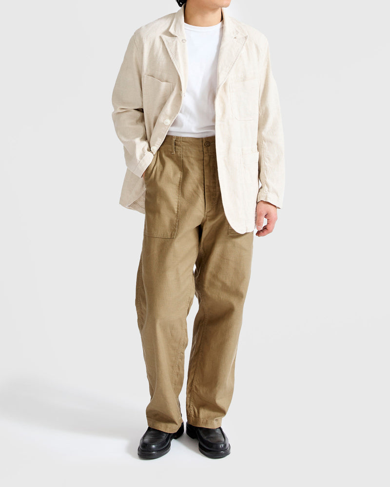 Fatigue Pants in Khaki Cotton Linen Java Cloth